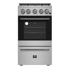 Forno 20" Lamazze Gas Range with 4 Burners and 21,200 BTUs in Stainless Steel - FFSGS6265-20 - The Home Selection