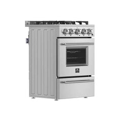 Forno 24" Breno Gas Range with 4 Burners and 38,000 BTUs in Stainless Steel - FFSGS6272-24 - The Home Selection