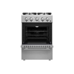 Forno 24" Breno Gas Range with 4 Burners and 38,000 BTUs in Stainless Steel - FFSGS6272-24 - The Home Selection