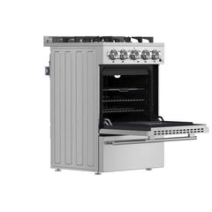 Forno 24" Breno Gas Range with 4 Burners and 38,000 BTUs in Stainless Steel - FFSGS6272-24 - The Home Selection