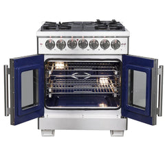 Forno 30-Inch Capriasca Dual Fuel Range with 5 Gas Burners, 100,000 BTUs, and French Door Electric Oven in Stainless Steel (FFSGS6387-30) - The Home Selection