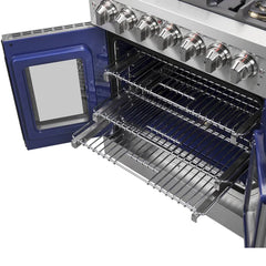 Forno 30-Inch Capriasca Dual Fuel Range with 5 Gas Burners, 100,000 BTUs, and French Door Electric Oven in Stainless Steel (FFSGS6387-30) - The Home Selection