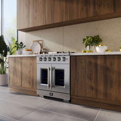 Forno 30-Inch Capriasca Gas Range with 5 Gas Burners, 100,000 BTUs, and French Door Gas Oven in Stainless Steel (FFSGS6460-30) - The Home Selection
