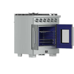 Forno 30-Inch Capriasca Gas Range with 5 Gas Burners, 100,000 BTUs, and French Door Gas Oven in Stainless Steel (FFSGS6460-30) - The Home Selection