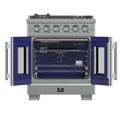 Forno 30-Inch Capriasca Gas Range with 5 Gas Burners, 100,000 BTUs, and French Door Gas Oven in Stainless Steel (FFSGS6460-30) - The Home Selection