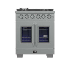 Forno 30-Inch Capriasca Gas Range with 5 Gas Burners, 100,000 BTUs, and French Door Gas Oven in Stainless Steel (FFSGS6460-30) - The Home Selection