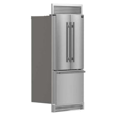 Forno 30-Inch French Door Built-In Refrigerator with 17.5 Cu Ft and Ice Maker in Stainless Steel with 4” Decorative Grill (FFFFD1974-35SG) - The Home Selection