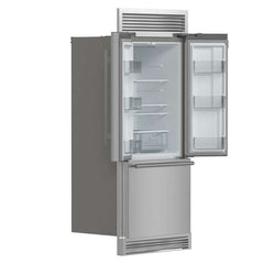 Forno 30-Inch French Door Built-In Refrigerator with 17.5 Cu Ft and Ice Maker in Stainless Steel with 4” Decorative Grill (FFFFD1974-35SG) - The Home Selection