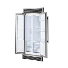 Forno 33" Built-In Refrigerator - Side-by-Side Doors - 15.6 cu.ft in Stainless Steel w Grille - FFRBI1805-37SG - The Home Selection