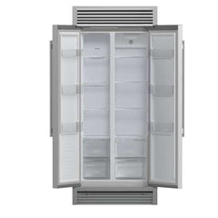 Forno 33" Built-In Refrigerator - Side-by-Side Doors - 15.6 cu.ft in Stainless Steel w Grille - FFRBI1805-37SG - The Home Selection