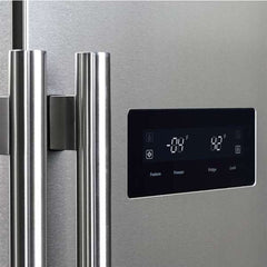 Forno 33" Built-In Refrigerator - Side-by-Side Doors - 15.6 cu.ft in Stainless Steel w Grille - FFRBI1805-37SG - The Home Selection