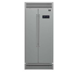 Forno 33" Built-In Refrigerator - Side-by-Side Doors - 15.6 cu.ft in Stainless Steel w Grille - FFRBI1805-37SG - The Home Selection