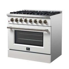 Forno 36" Galiano Gas Range with 240v Electric Oven - 6 Burners and Convection Oven - FFSGS6156-36 - The Home Selection