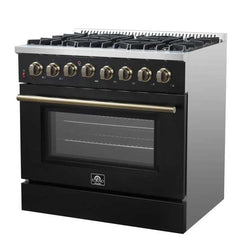 Forno 36" Galiano Gas Range with 240v Electric Oven - 6 Burners and Convection Oven - FFSGS6156-36 - The Home Selection