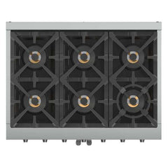 Forno 36-Inch Capriasca Gas Range with 6 Burners, 120,000 BTUs, & French Door Gas Oven in Stainless Steel - FFSGS6460-36 - The Home Selection