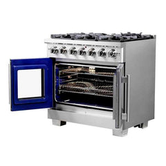Forno 36-Inch Capriasca Gas Range with 6 Burners, 120,000 BTUs, & French Door Gas Oven in Stainless Steel - FFSGS6460-36 - The Home Selection
