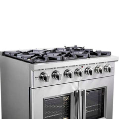 Forno 36-Inch Capriasca Gas Range with 6 Burners, 120,000 BTUs, & French Door Gas Oven in Stainless Steel - FFSGS6460-36 - The Home Selection