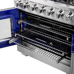Forno 36-Inch Capriasca Gas Range with 6 Burners, 120,000 BTUs, & French Door Gas Oven in Stainless Steel - FFSGS6460-36 - The Home Selection