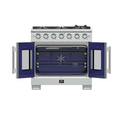 Forno 36-Inch Capriasca Gas Range with 6 Burners, 120,000 BTUs, & French Door Gas Oven in Stainless Steel - FFSGS6460-36 - The Home Selection