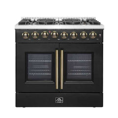 Forno 36-Inch Galiano Dual Fuel Range with 6 Gas Burners, 83,000 BTUs, & French Door Electric Oven in Stainless Steel (FFSGS6356-36) - The Home Selection