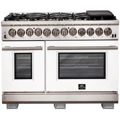 Forno 48" Capriasca Dual Fuel Range with 240v Electric Oven - 8 Burners, Griddle, and 160,000 BTUs - FFSGS6187-48 - The Home Selection