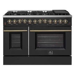 Forno 48" Galiano Dual Fuel Range - Gas Cooktop with 240v Electric Oven - 8 Burners, Griddle, and Double Oven - FFSGS6156-48 - The Home Selection
