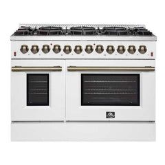 Forno 48" Galiano Dual Fuel Range - Gas Cooktop with 240v Electric Oven - 8 Burners, Griddle, and Double Oven - FFSGS6156-48 - The Home Selection