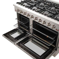 Forno 48" Galiano Gas Range with 8 Burners, Griddle, and Double Oven - FFSGS6244-48 - The Home Selection