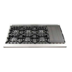 Forno 48" Galiano Gas Range with 8 Burners, Griddle, and Double Oven - FFSGS6244-48 - The Home Selection