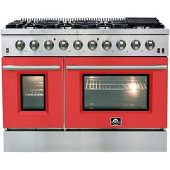 Forno 48" Galiano Gas Range with 8 Burners, Griddle, and Double Oven - FFSGS6244-48 - The Home Selection