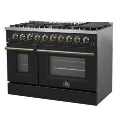 Forno 48" Galiano Gas Range with 8 Burners, Griddle, and Double Oven - FFSGS6244-48 - The Home Selection