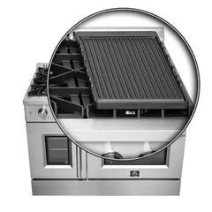 Forno 48-Inch Capriasca Dual Fuel Range with 8 Gas Burners, 160,000 BTUs & French Door Electric Oven in Stainless Steel - FFSGS6387-48 - The Home Selection