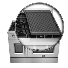 Forno 48-Inch Galiano Dual Fuel Range with 8 Gas Burners, 107,000 BTUs, & French Door Electric Oven in Stainless Steel - FFSGS6356-48 - The Home Selection