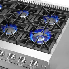 Forno 48-Inch Galiano Gas Range with 8 Gas Burners, 107,000 BTUs, & French Door Gas Oven in Stainless Steel - FFSGS6444-48 - The Home Selection