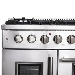 Forno 48-Inch Galiano Gas Range with 8 Gas Burners, 107,000 BTUs, & French Door Gas Oven in Stainless Steel - FFSGS6444-48 - The Home Selection