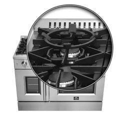 Forno 48-Inch Galiano Gas Range with 8 Gas Burners, 107,000 BTUs, & French Door Gas Oven in Stainless Steel - FFSGS6444-48 - The Home Selection