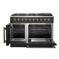 Forno 48-Inch Galiano Gas Range with 8 Gas Burners, 107,000 BTUs, & French Door Gas Oven in Stainless Steel - FFSGS6444-48 - The Home Selection
