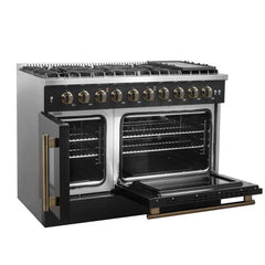 Forno 48-Inch Galiano Gas Range with 8 Gas Burners, 107,000 BTUs, & French Door Gas Oven in Stainless Steel - FFSGS6444-48 - The Home Selection