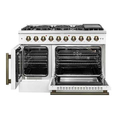 Forno 48-Inch Galiano Gas Range with 8 Gas Burners, 107,000 BTUs, & French Door Gas Oven in Stainless Steel - FFSGS6444-48 - The Home Selection