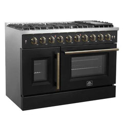 Forno 48-Inch Galiano Gas Range with 8 Gas Burners, 107,000 BTUs, & French Door Gas Oven in Stainless Steel - FFSGS6444-48 - The Home Selection