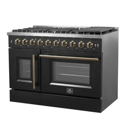Forno 48-Inch Galiano Gas Range with 8 Gas Burners, 107,000 BTUs, & French Door Gas Oven in Stainless Steel - FFSGS6444-48 - The Home Selection