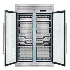 FORNO Abruzzo 48-Inch Dual Zone Wine Cellar, 102 Bottles, 24 cu. ft., Clear Acrylic Holders & Stainless Trim Shelves - FWCDR6611-48S - The Home Selection