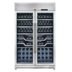 FORNO Abruzzo 48-Inch Dual Zone Wine Cellar, 102 Bottles, 24 cu. ft., Clear Acrylic Holders & Stainless Trim Shelves - FWCDR6611-48S - The Home Selection