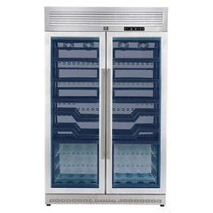 FORNO Abruzzo 48-Inch Dual Zones Wine Cellar, 102 Bottles, 24 cu. ft., Green Acrylic Holders & Black Shelves - FWCDR6610-48S - The Home Selection
