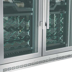 FORNO Abruzzo 48-Inch Dual Zones Wine Cellar, 102 Bottles, 24 cu. ft., Green Acrylic Holders & Black Shelves - FWCDR6610-48S - The Home Selection