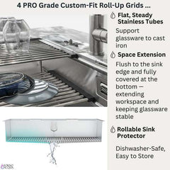 FORNO ACQUA 45 in. Drop-In/Undermount 3-Level Workstation Sink with Two Faucets & Glass Rinser - J-WP30 - The Home Selection