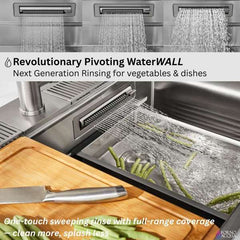 FORNO ACQUA 45 in. Drop-In/Undermount 3-Level Workstation Sink with Two Faucets & Glass Rinser - J-WP31 - The Home Selection