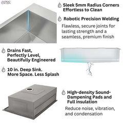 FORNO ACQUA 45 in. Drop-In/Undermount 3-Level Workstation Sink with Two Faucets & Glass Rinser - J-WP31 - The Home Selection