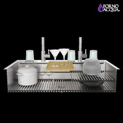 FORNO ACQUA 45 in. Undermount 3-Level Workstation MultiSINK with Custom-Fit Accessories - JUXN70 - The Home Selection