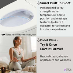 FORNO ACQUA Luxurious Super Smart Toilet – Elite Smart Bidet Toilet Heated Seat - CSTE01 - The Home Selection